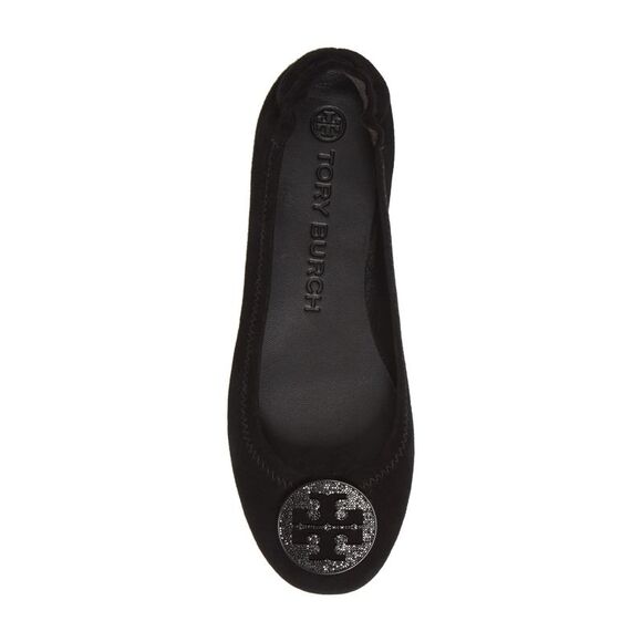 NWT TORY BURCH Womens Black Minnie Round Toe Slip On Leather Ballet Flats 5 - Picture 3 of 5